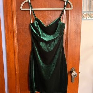 Lulu's Green Velvet Dress